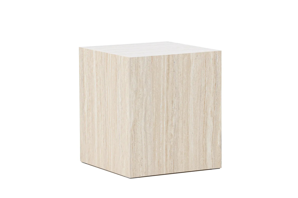 Couchtisch York mit beigem Travertinlook, 40x40x45 cm von Venture Home – Bild 19