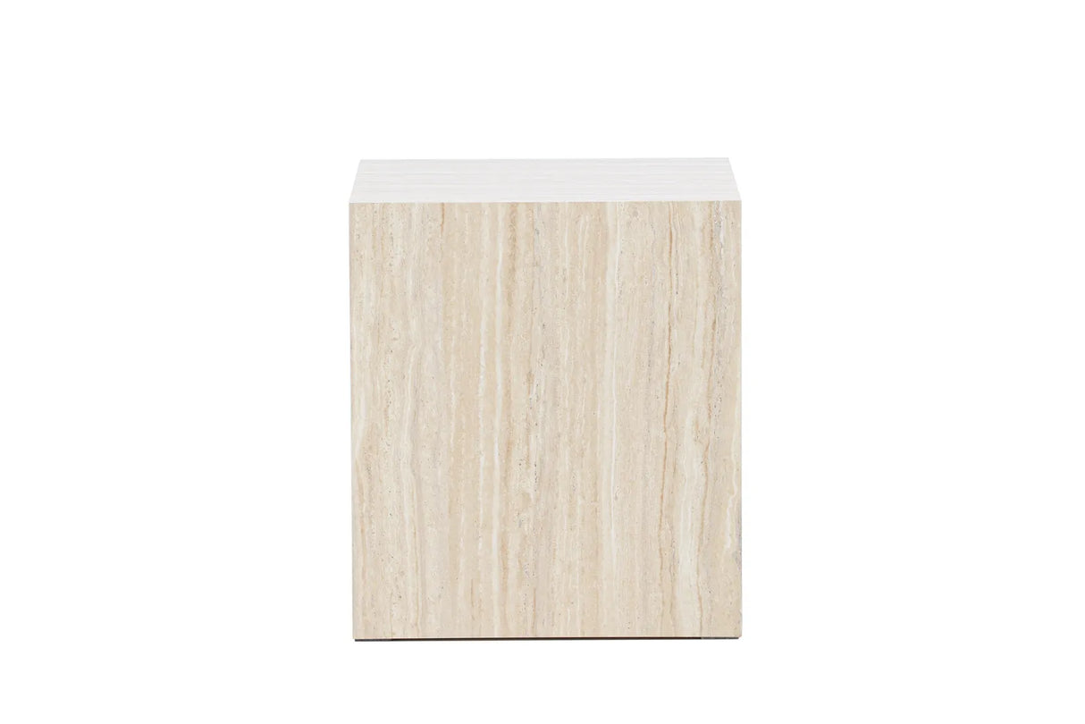 Couchtisch York mit beigem Travertinlook, 40x40x45 cm von Venture Home – Bild 20