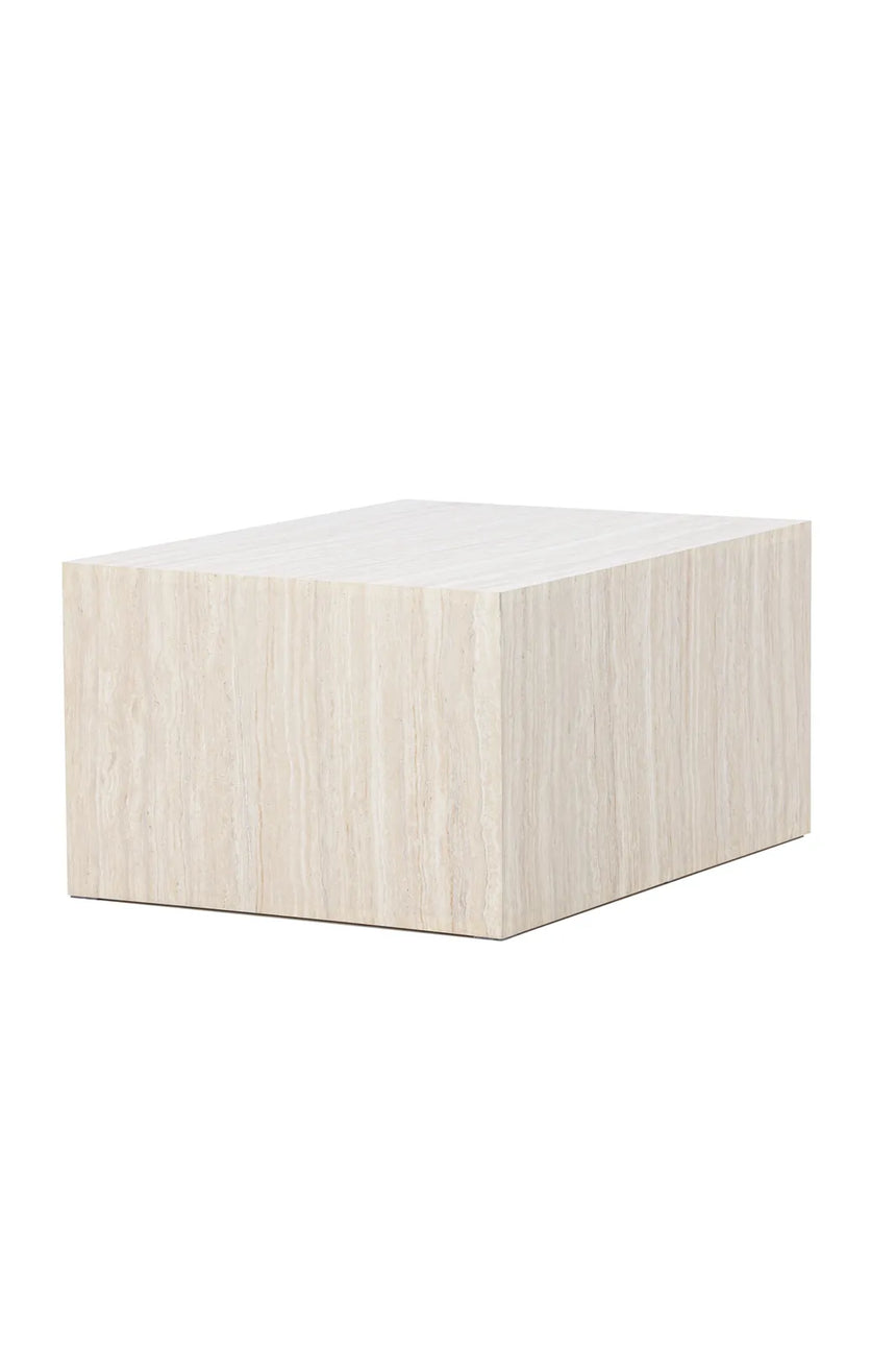 Couchtisch York mit beigem Travertinlook, 60x80x40 cm von Venture Home – Bild 2