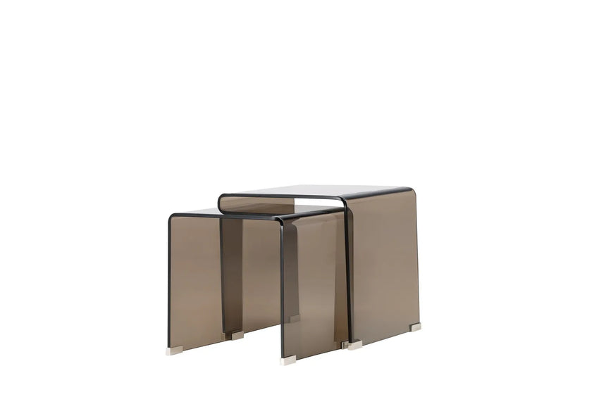 Duo Beistelltisch Telemark aus braunem Glas von Venture Home – Bild 13