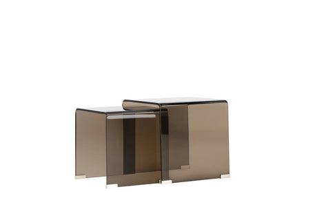 Duo Beistelltisch Telemark aus braunem Glas von Venture Home – Bild 14