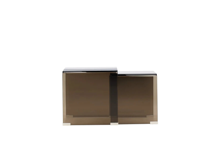 Duo Beistelltisch Telemark aus braunem Glas von Venture Home – Bild 8