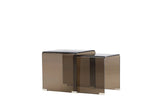 Duo Beistelltisch Telemark aus braunem Glas von Venture Home – Bild 9