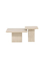 Duo Couchtisch Qvart mit beigem Travertinlook, 130x130x56 cm von Venture Home – Bild 1
