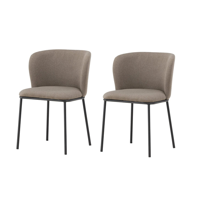 Edina Esszimmerstuhl Schwarz / Braun Leinen von Venture Home – Produktbild 2