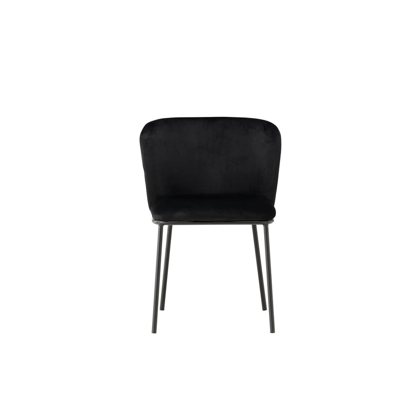 Edina Esszimmerstuhl Schwarz / Schwarz Samt von Venture Home – Produktbild 1