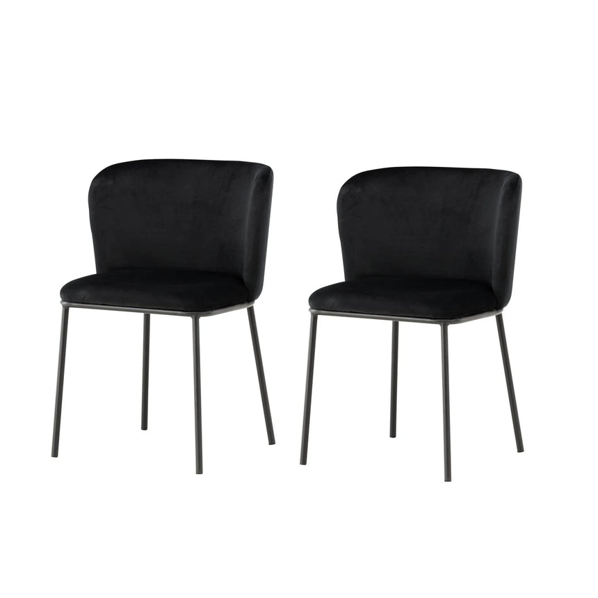 Edina Esszimmerstuhl Schwarz / Schwarz Samt von Venture Home – Produktbild 2
