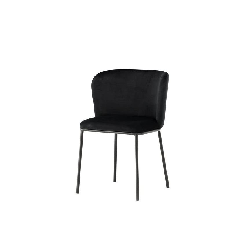 Edina Esszimmerstuhl Schwarz / Schwarz Samt von Venture Home – Produktbild 6