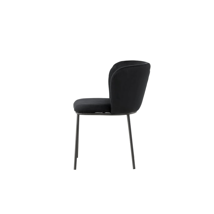 Edina Esszimmerstuhl Schwarz / Schwarz Samt von Venture Home – Produktbild 8