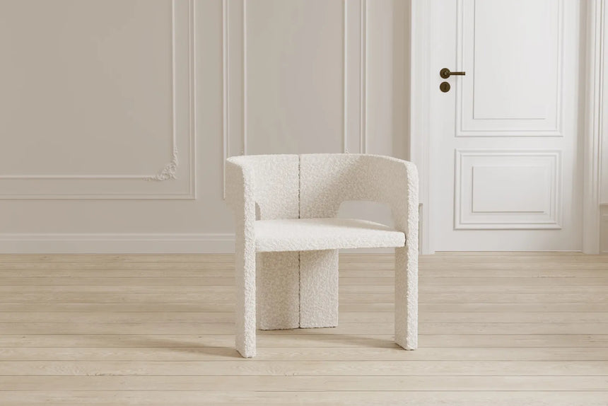 Essstuhl Kristin aus weißem Bouclé von Venture Home – Bild 9