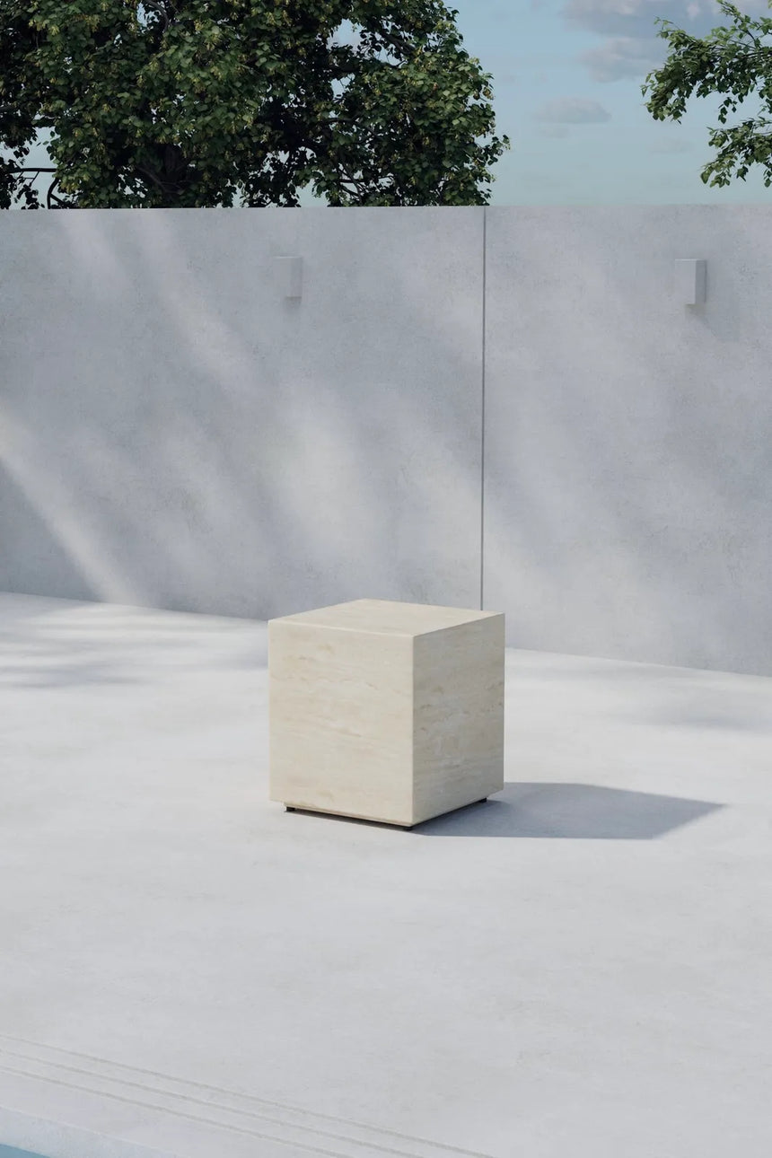 Garten Beistelltisch Lissabon aus Aluminium und Polypropylen in Beige, 40×40×45 cm von Venture Home – Bild 3