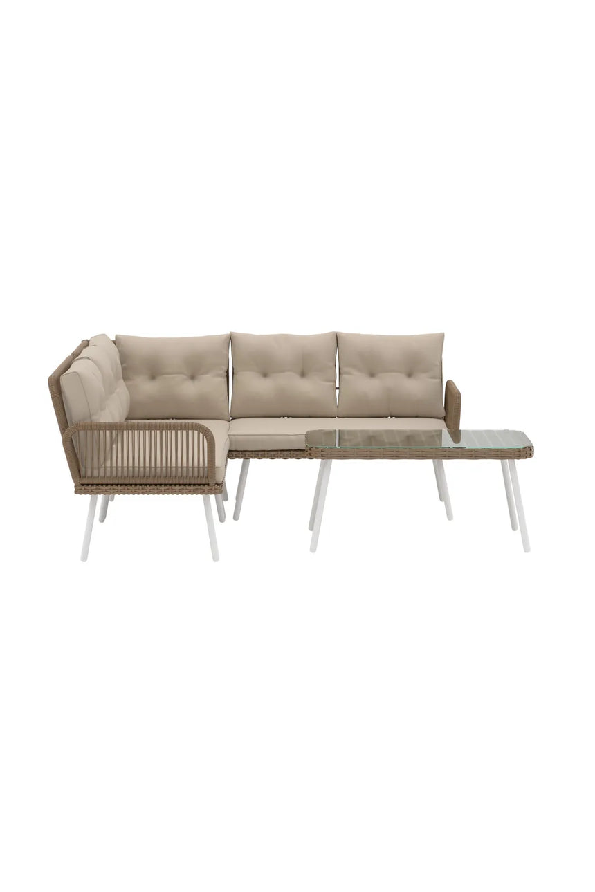 Garten Ecksofa-Set Ibiza aus Wicker in Nature, Beige von Venture Home – Bild 1