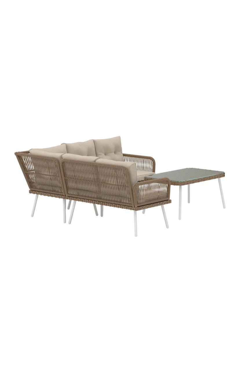 Garten Ecksofa-Set Ibiza aus Wicker in Nature, Beige von Venture Home – Bild 2