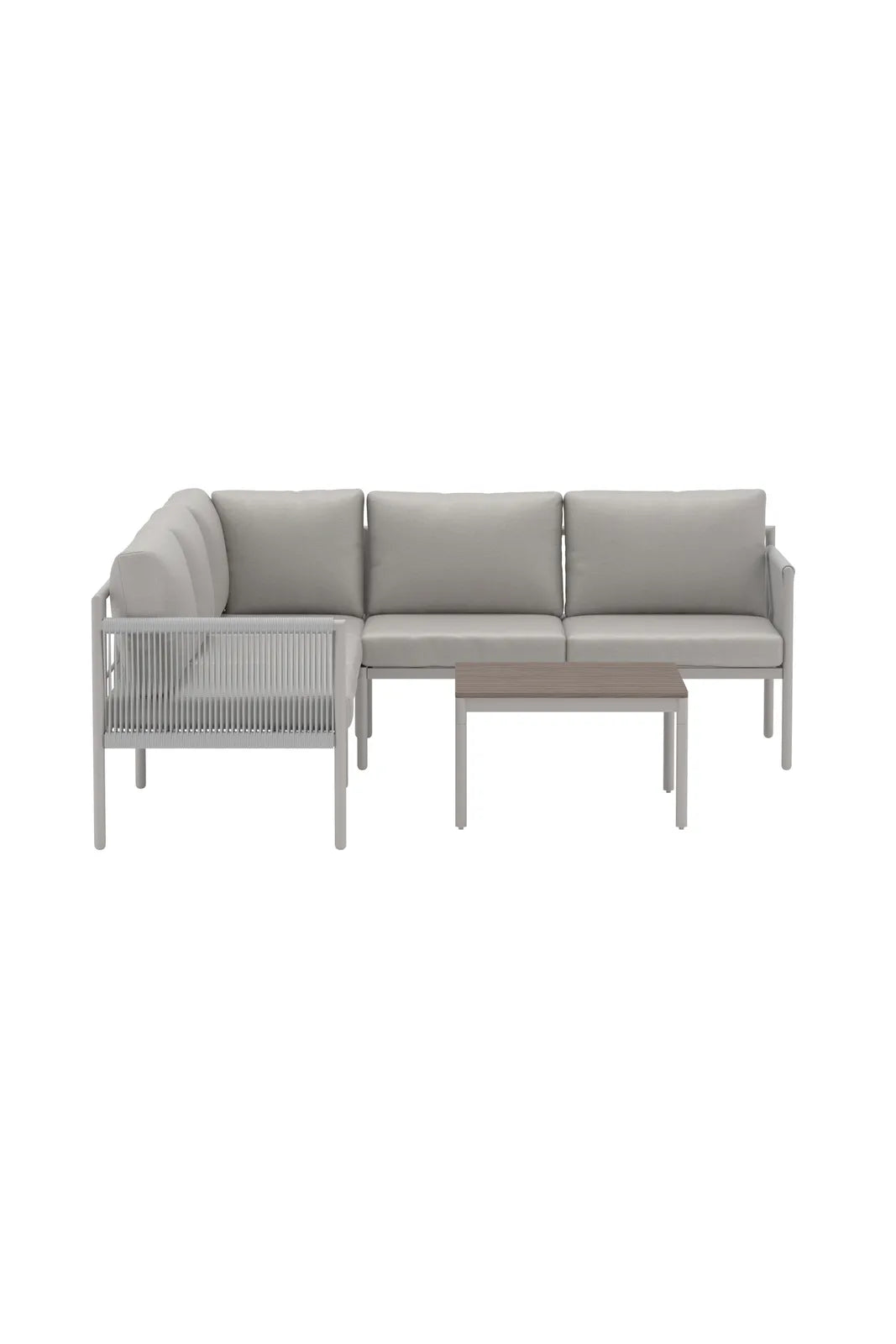 Garten Ecksofa-Set Kos aus Polyester und Aluminium mit Polywood Tischplatte von Venture Home – Bild 1