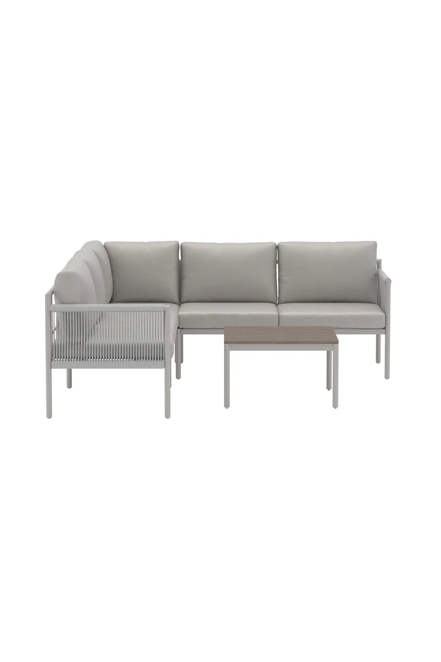 Garten Ecksofa-Set Kos aus Polyester und Aluminium mit Polywood Tischplatte von Venture Home – Bild 1
