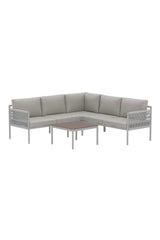 Garten Ecksofa-Set Kos aus Polyester und Aluminium mit Polywood Tischplatte von Venture Home – Bild 3