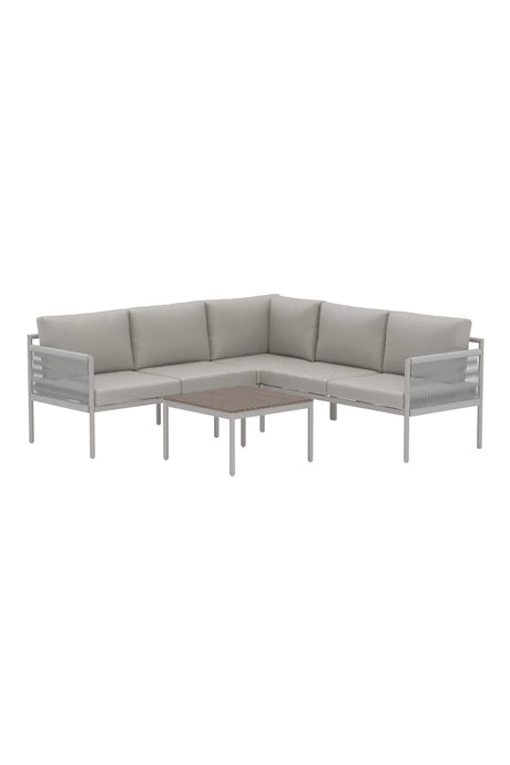 Garten Ecksofa-Set Kos aus Polyester und Aluminium mit Polywood Tischplatte von Venture Home – Bild 3