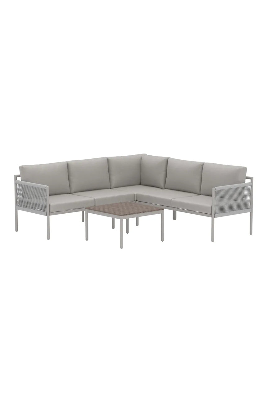 Garten Ecksofa-Set Kos aus Polyester und Aluminium mit Polywood Tischplatte von Venture Home – Bild 3