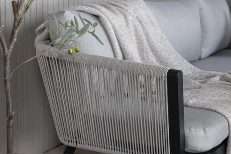 Garten Ecksofa-Set Virya aus Aluminium, Seil in Schwarz/Grau, inkl. Kissen von Venture Home – Bild 10