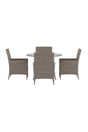 Garten Esstisch-Set Lefkas aus Stahl, Rattan und Glas in Braun von Venture Home – Bild 1