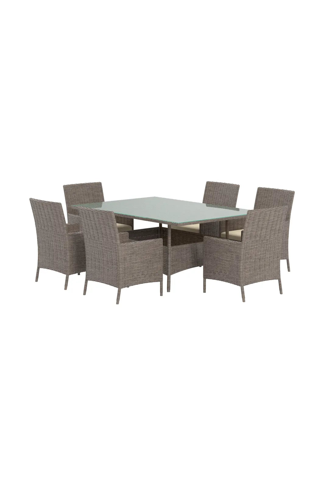 Garten Esstisch-Set Lefkas aus Stahl, Rattan und Glas in Braun von Venture Home – Bild 3