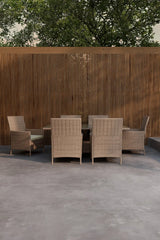Garten Esstisch-Set Lefkas aus Stahl, Rattan und Glas in Braun von Venture Home – Bild 4