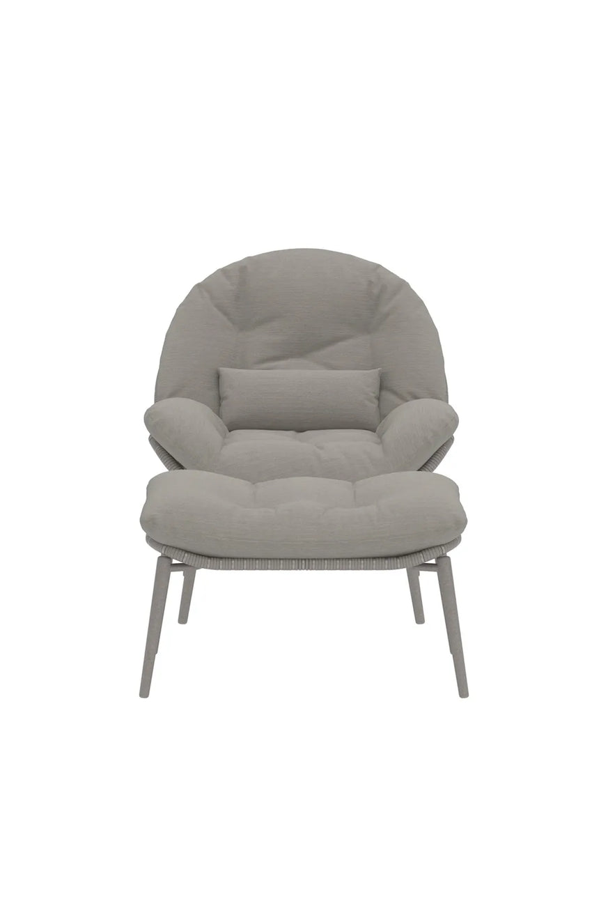 Garten Lounge Sessel Cala aus Stahl, Polyester und Geflecht in Beige von Venture Home – Bild 1