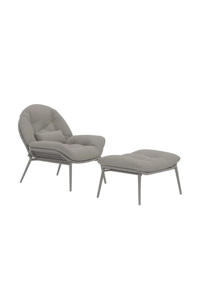 Garten Lounge Sessel Cala aus Stahl, Polyester und Geflecht in Beige von Venture Home – Bild 2