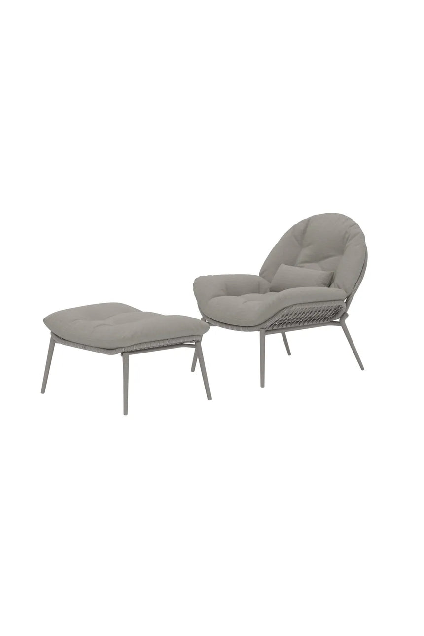 Garten Lounge Sessel Cala aus Stahl, Polyester und Geflecht in Beige von Venture Home – Bild 3