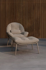 Garten Lounge Sessel Cala aus Stahl, Polyester und Geflecht in Beige von Venture Home – Bild 4