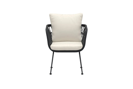 Garten Lounge-Sessel Isola aus Stahl und Rattan in Schwarz und Beige von Venture Home – Bild 5