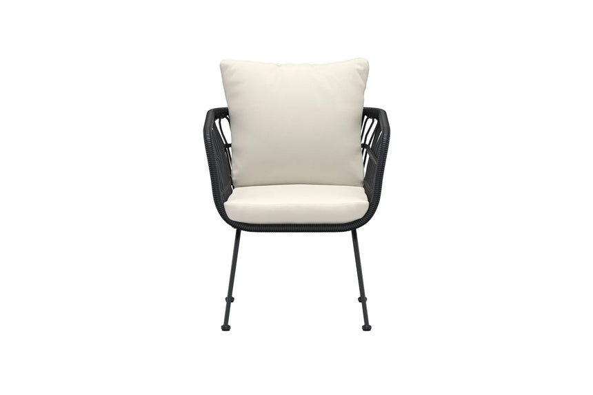 Garten Lounge-Sessel Isola aus Stahl und Rattan in Schwarz und Beige von Venture Home – Bild 5