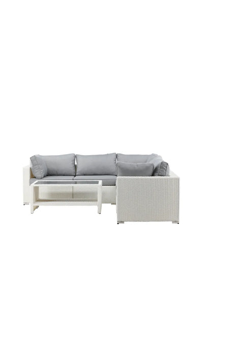 Garten Lounge-Set Amazon aus Geflecht und Glas in Weiss/Grau von Venture Home – Bild 1