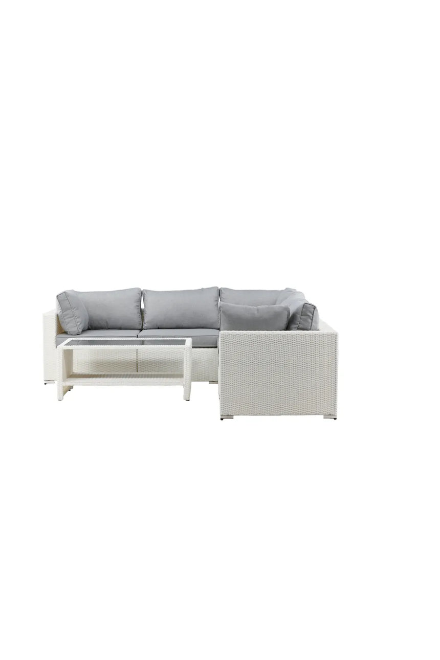 Garten Lounge-Set Amazon aus Geflecht und Glas in Weiss/Grau von Venture Home – Bild 1