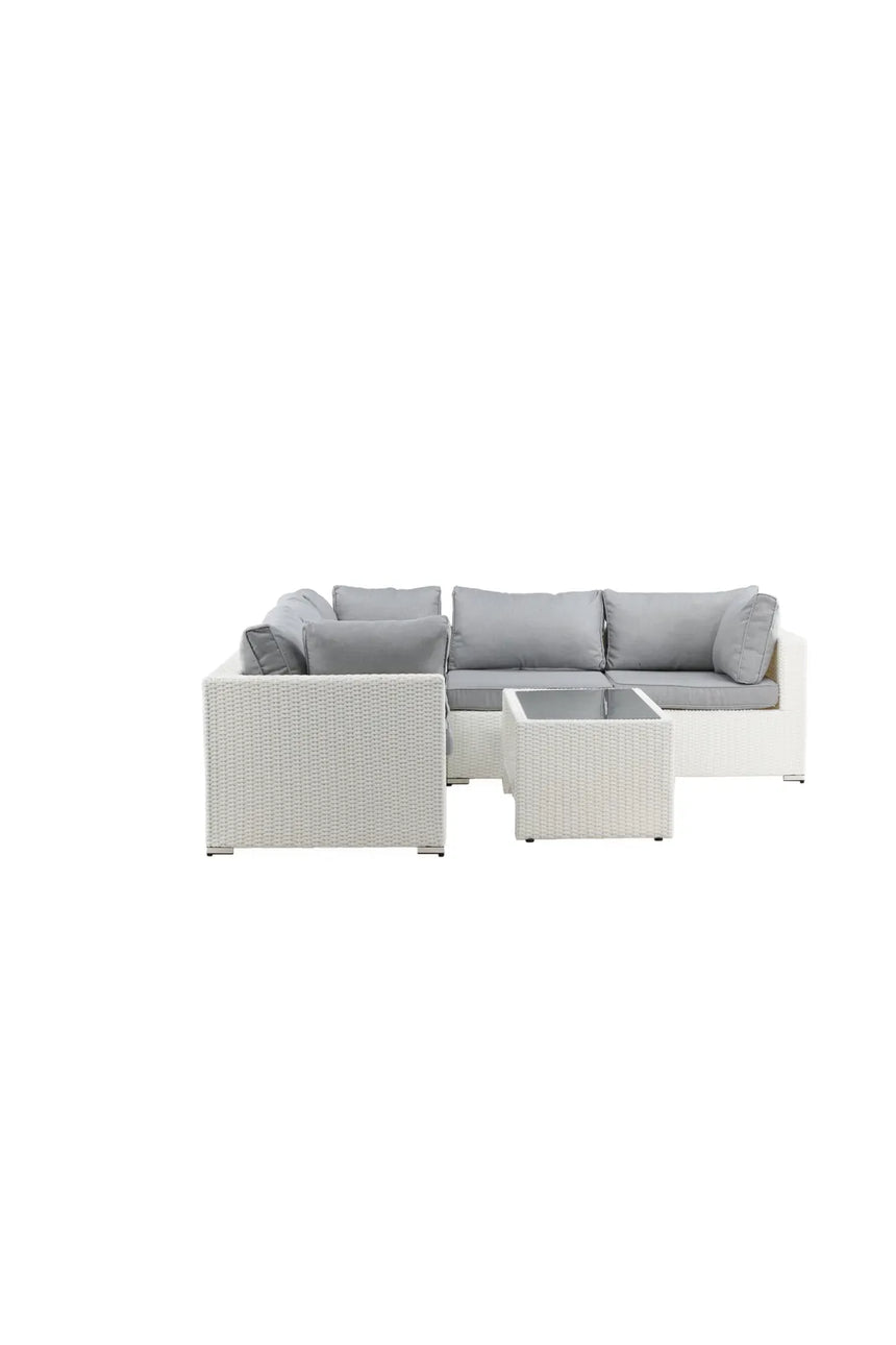 Garten Lounge-Set Amazon aus Geflecht und Glas in Weiss/Grau von Venture Home – Bild 10