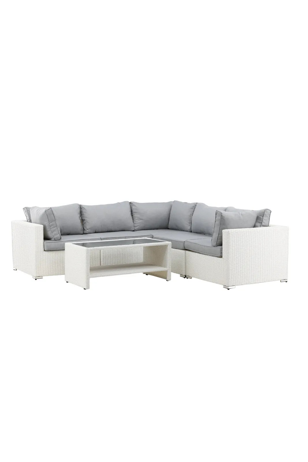 Garten Lounge-Set Amazon aus Geflecht und Glas in Weiss/Grau von Venture Home – Bild 12