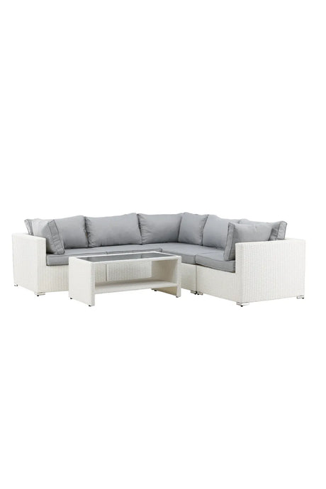 Garten Lounge-Set Amazon aus Geflecht und Glas in Weiss/Grau von Venture Home – Bild 12