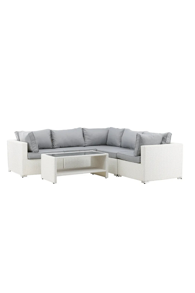 Garten Lounge-Set Amazon aus Geflecht und Glas in Weiss/Grau von Venture Home – Bild 12