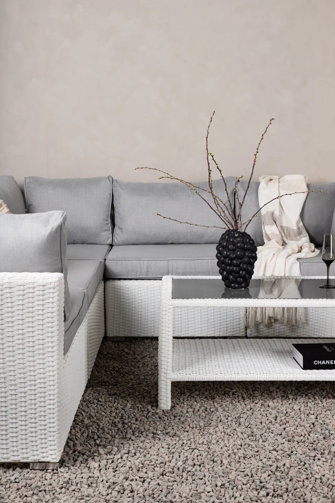Garten Lounge-Set Amazon aus Geflecht und Glas in Weiss/Grau von Venture Home – Bild 14