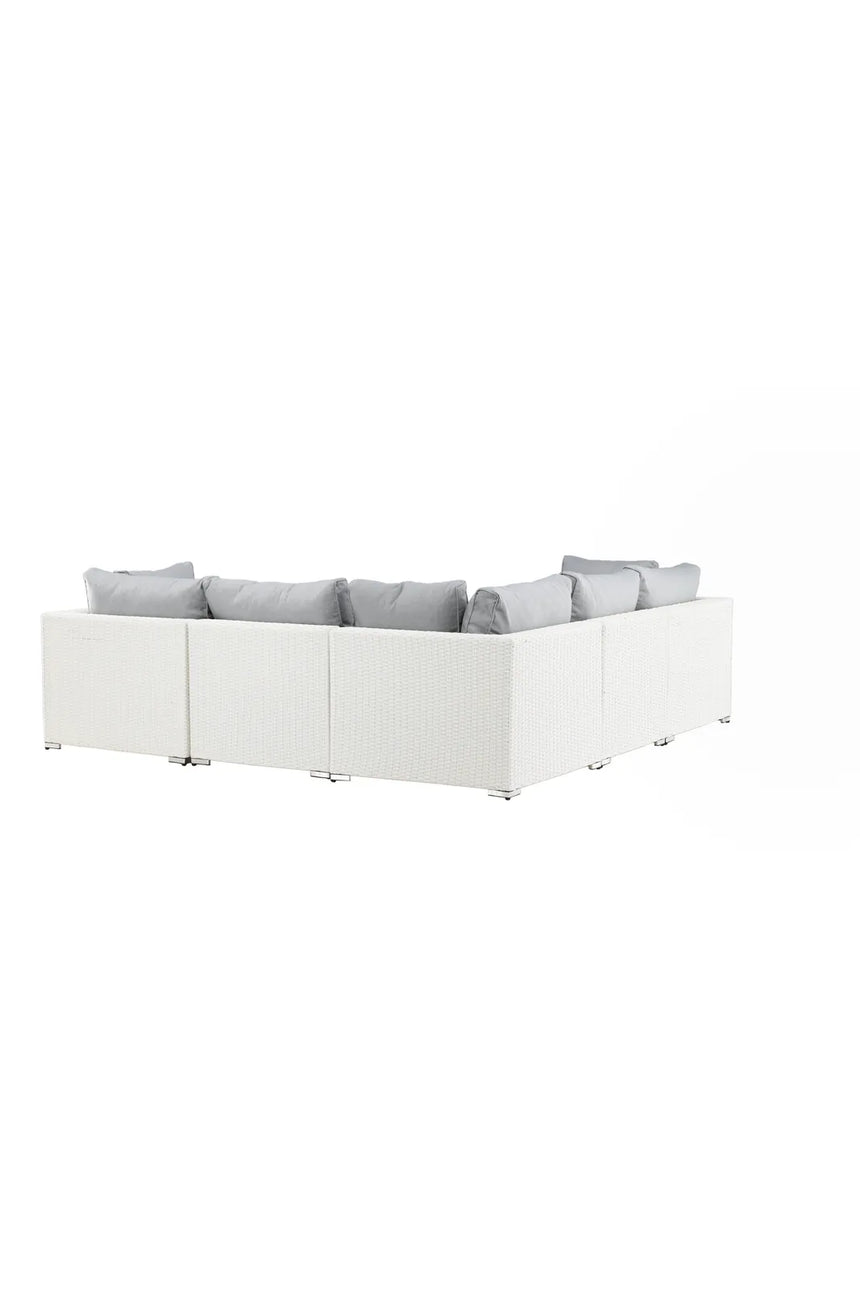 Garten Lounge-Set Amazon aus Geflecht und Glas in Weiss/Grau von Venture Home – Bild 5