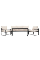 Garten Lounge-Set Catania aus Stahl in Schwarz/Beige von Venture Home – Bild 1