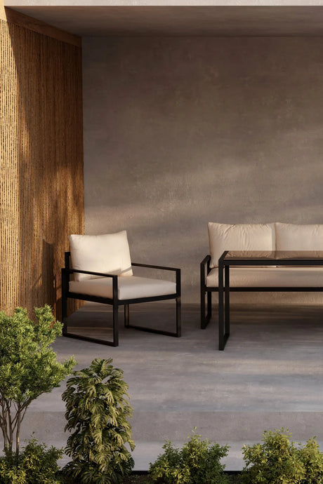 Garten Lounge-Set Catania aus Stahl in Schwarz/Beige von Venture Home – Bild 14