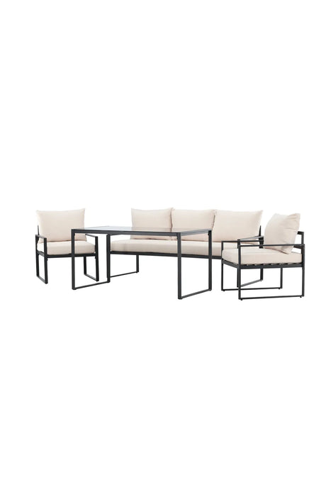 Garten Lounge-Set Catania aus Stahl in Schwarz/Beige von Venture Home – Bild 2