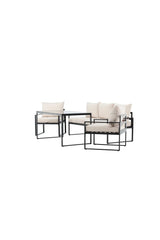 Garten Lounge-Set Catania aus Stahl in Schwarz/Beige von Venture Home – Bild 3