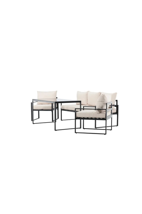 Garten Lounge-Set Catania aus Stahl in Schwarz/Beige von Venture Home – Bild 3