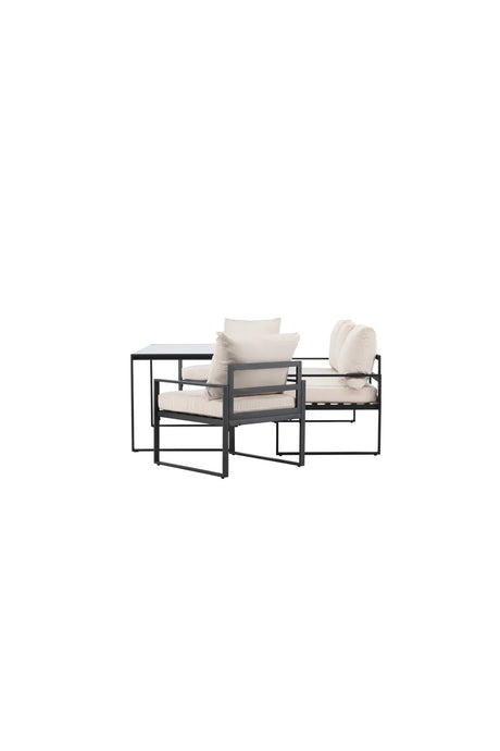 Garten Lounge-Set Catania aus Stahl in Schwarz/Beige von Venture Home – Bild 4