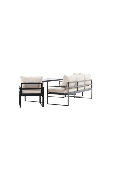 Garten Lounge-Set Catania aus Stahl in Schwarz/Beige von Venture Home – Bild 5