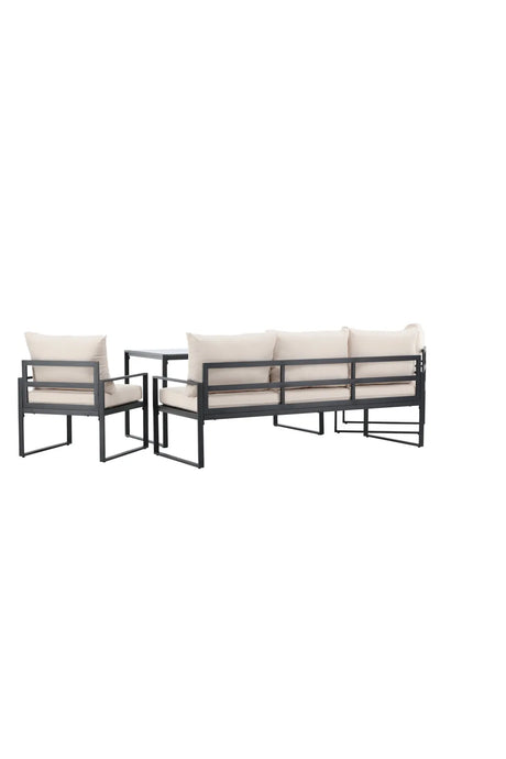 Garten Lounge-Set Catania aus Stahl in Schwarz/Beige von Venture Home – Bild 6