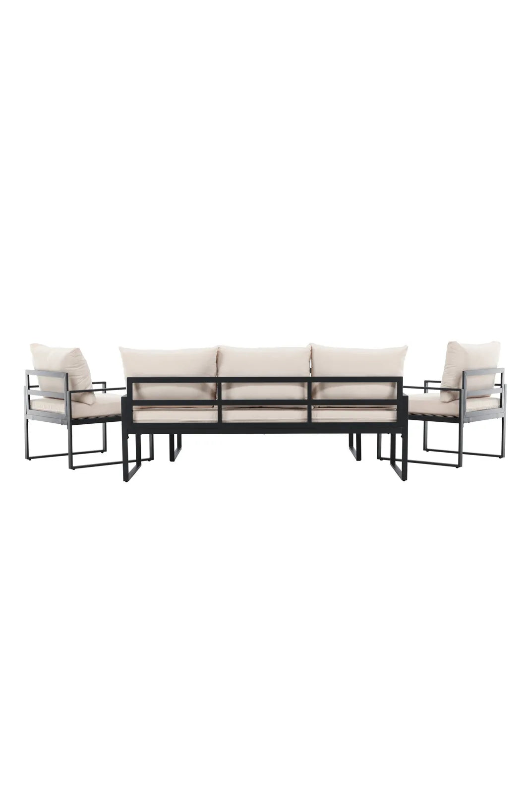Garten Lounge-Set Catania aus Stahl in Schwarz/Beige von Venture Home – Bild 7