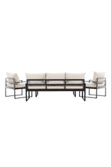 Garten Lounge-Set Catania aus Stahl in Schwarz/Beige von Venture Home – Bild 7